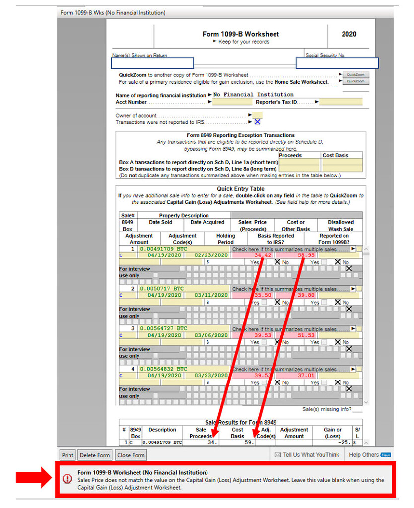 Turbotax CD/DVD TXF File and Form 1099B Rounding Issues Koinly