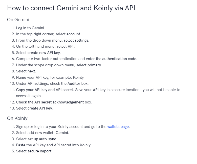 Gemini Api Keys- Access Denied - Koinly Support - Koinly