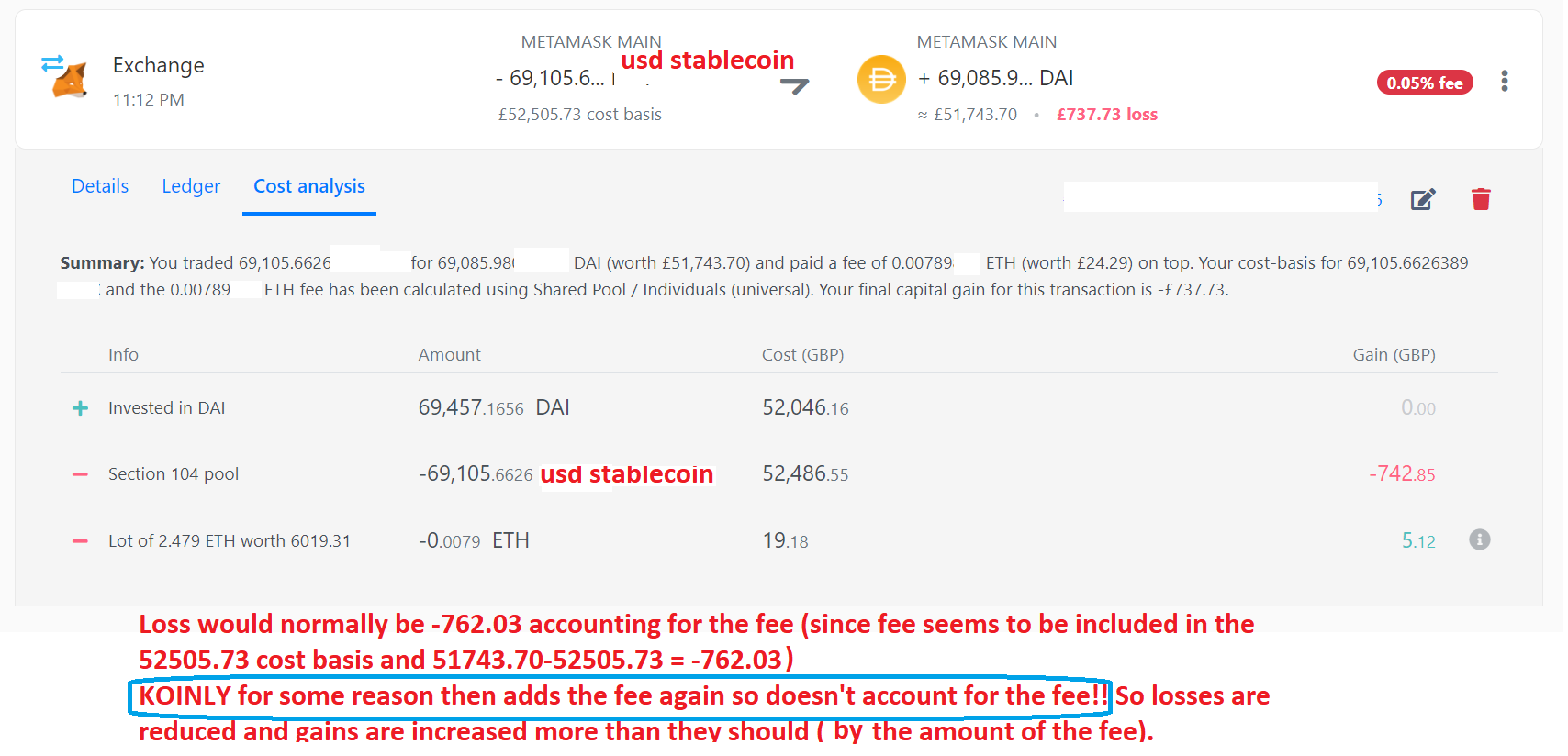 ETH gas fees are a cost Tax Questions Koinly