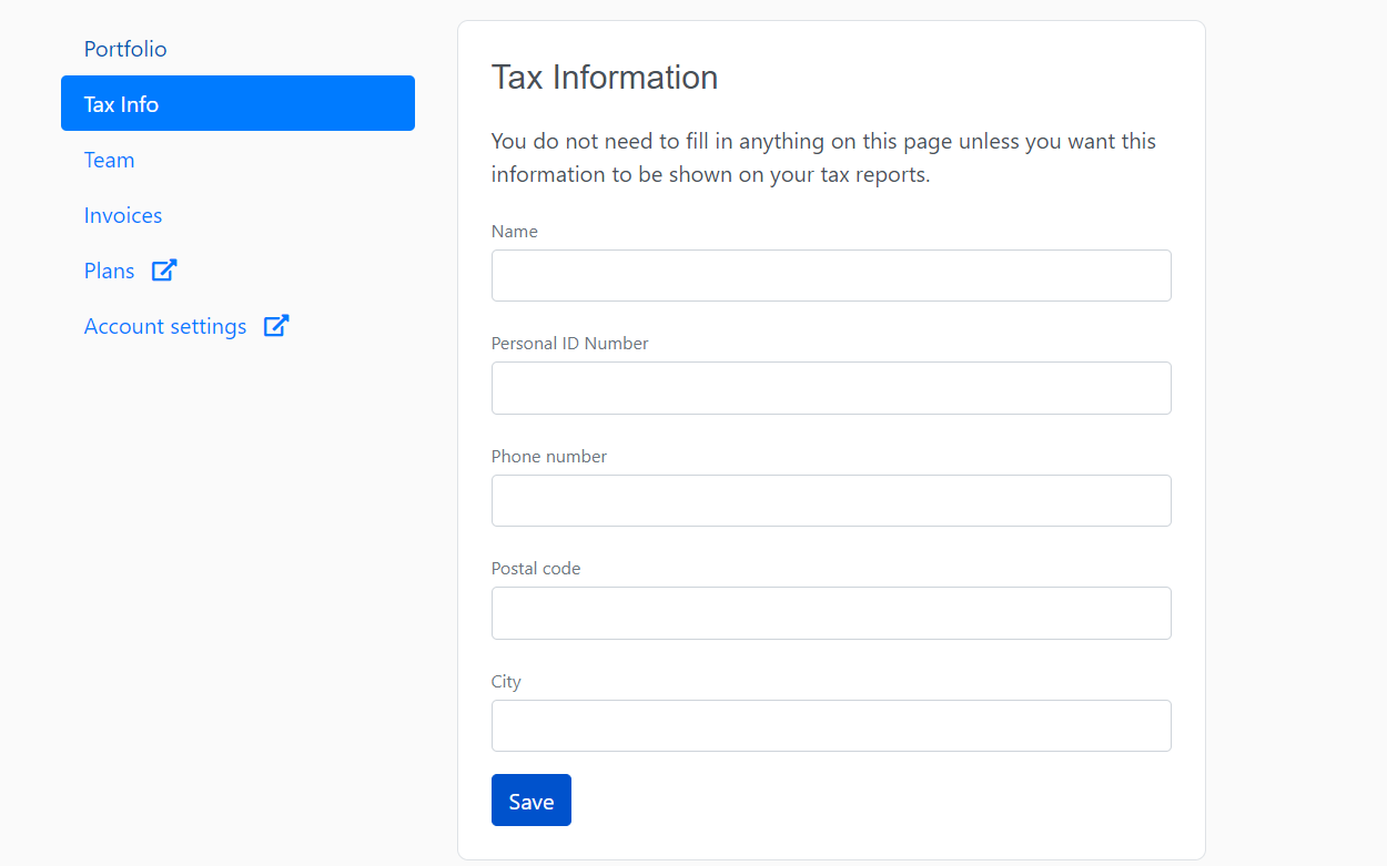 Account Details On Tax Reports - Koinly Support - Koinly