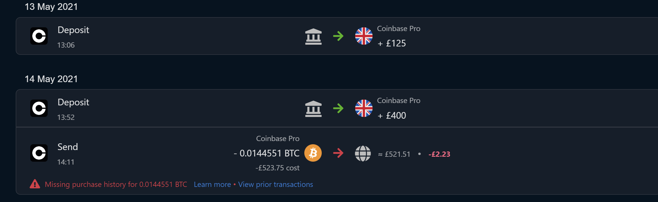 Coinbase Pro Missing Purchase History - Koinly Support - Koinly